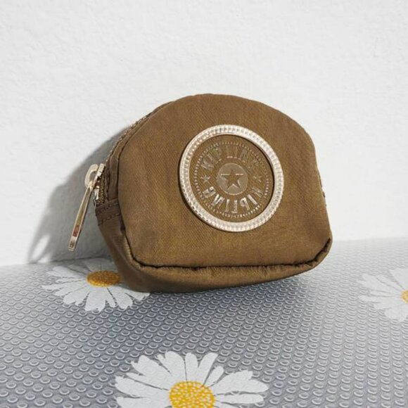 Kipling Small Coin Case Green With Gold Hardware Small Pouch - Picture 2 of 13